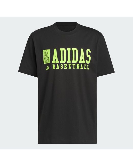 Adidas Green Basketball Graphic T-Shirt for men