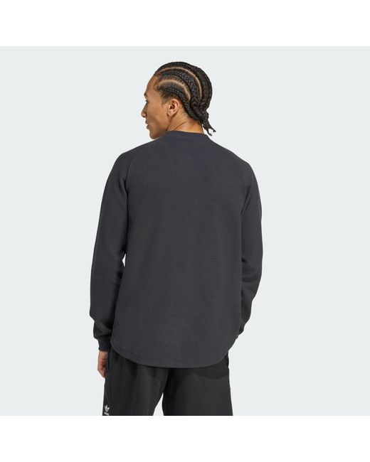 Adidas Black Trefoil Essentials Long-Sleeve Top for men