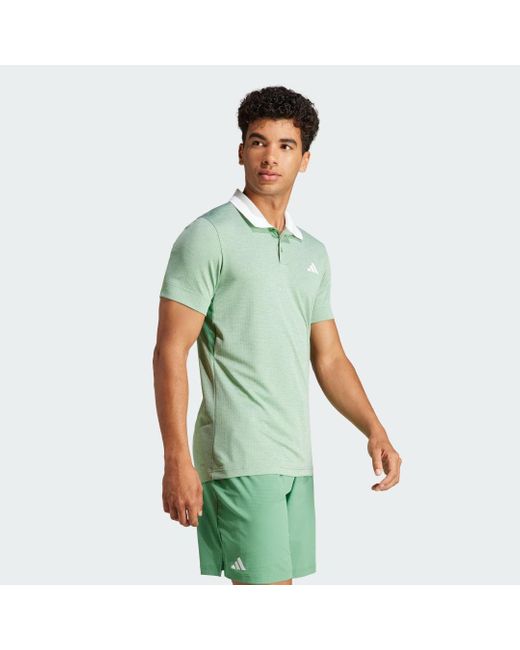 Adidas Green Tennis Freelift Polo Shirt for men