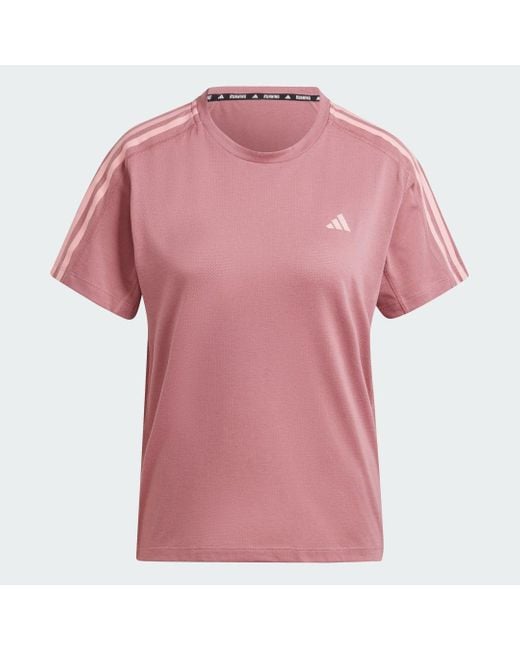 Camiseta Own The Run 3 Bandas Adidas Originals de color Pink