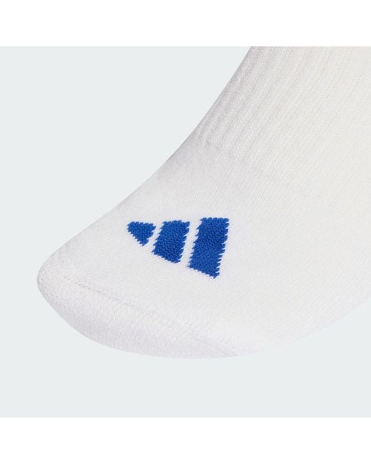 Adidas Blue 3-Stripes Cushioned Crew Socks 3 Pair Pack
