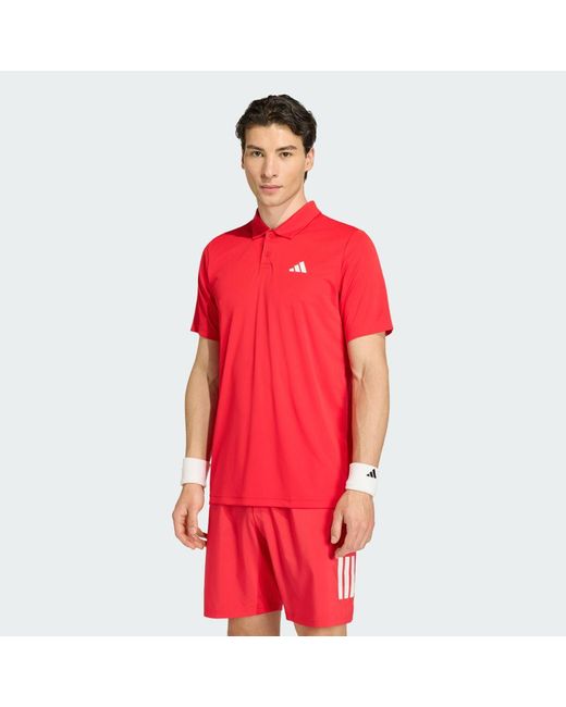 Adidas Red Club Tennis Polo Shirt for men