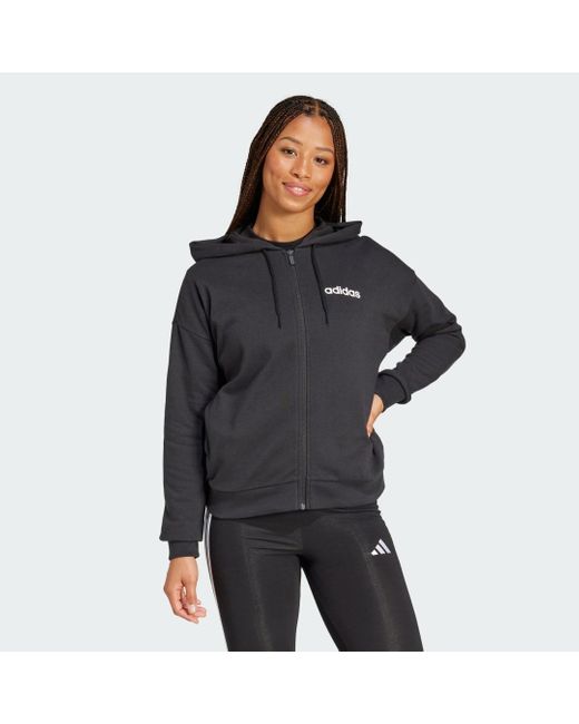 Adidas Black Kapuzensweatshirt W LIN FT FZ HD