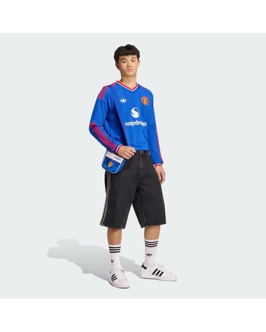 Adidas Blue Manchester United 26/27 Away Jersey Longsleeve for men