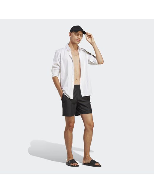 Adidas Black Originals Adicolor 3-stripes Swim Shorts for men
