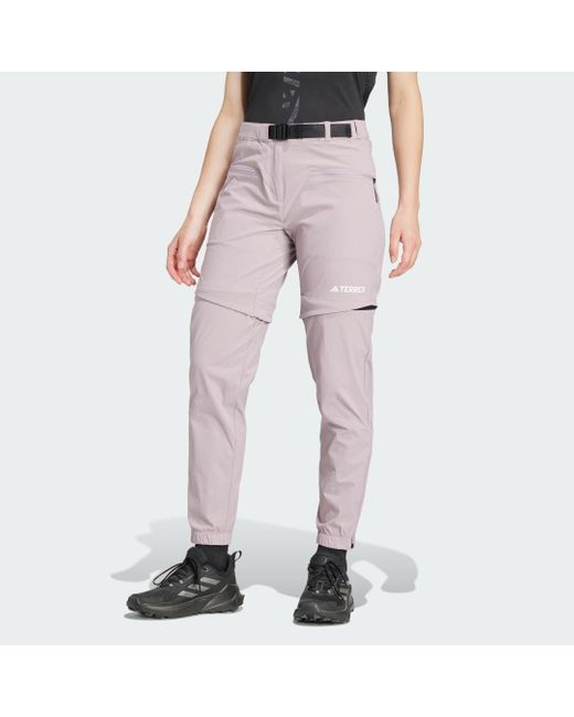 Adidas Pink Terrex Utilitas Hiking Zip-Off Tracksuit Bottoms