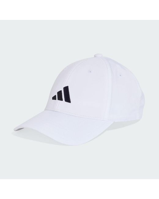 Adidas White New Logo Embroidered Baseball Cap