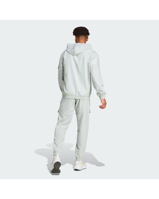 Adidas White Woven Cargo Track Suit for men