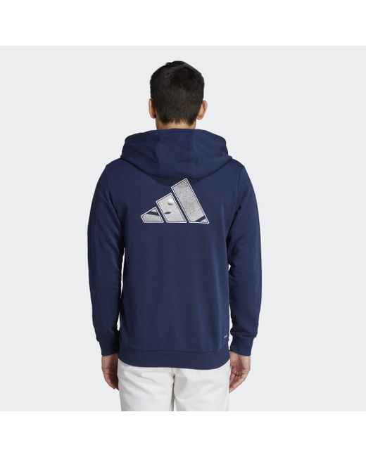 Adidas Blue Club Teamwear Full-zip Tennis Hoodie for men