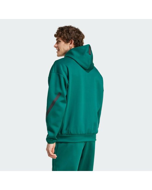 Adidas Green Z.N.E. Full-Zip Hooded Track Jacket for men