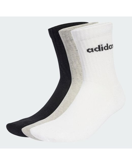 Calcetines Clásicos Con Amortiguación Linear, Pack De 6 Pares Adidas de color Black