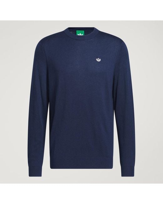 Adidas Blue Originals Cashmere Blend Sweatshirt for men