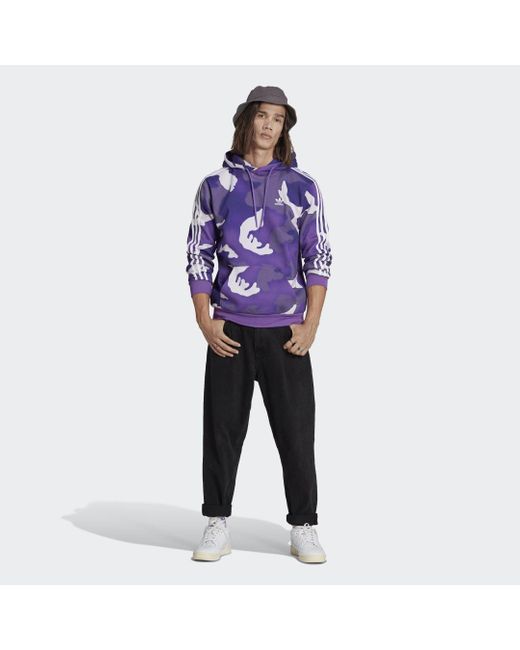 Hoodie Graphics Camo Allover Print di Adidas in Purple da Uomo