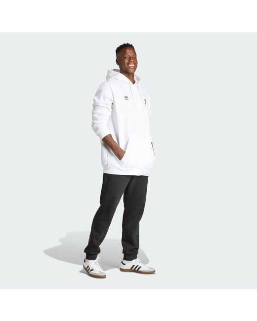 Adidas White Juventus Essentials Trefoil Hoodie for men
