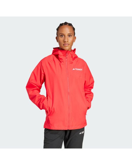 Adidas Red Terrex Multi 2L Rain.Rdy Jacket