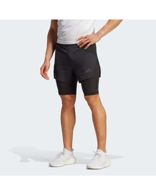 Adidas Black Heat.rdy Hiit Elevated Training 2-in-1 Shorts for men