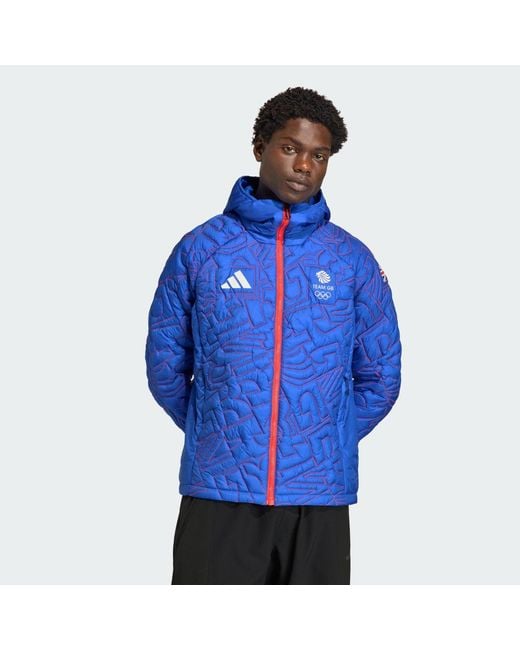 Adidas Blue Team Gb Xprp Rimaloft Insulated Hooded Jacket for men