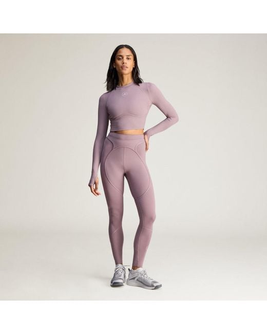Adidas Purple By Stella Mccartney Training Long Sleeve Crop Top