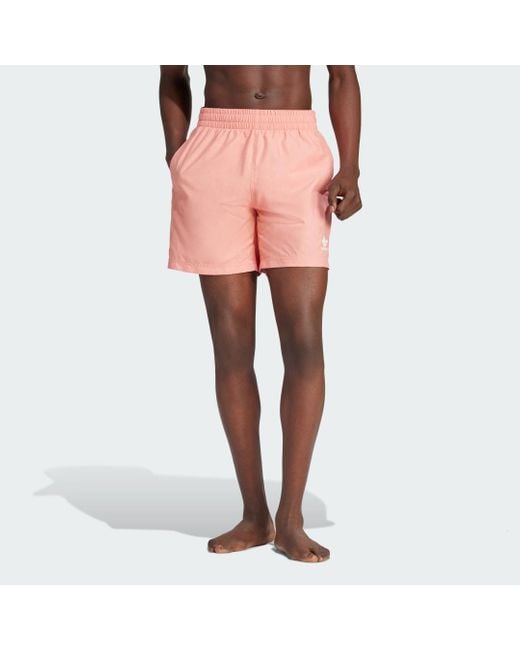 Adidas Pink Adicolor Essentials Solid Swim Shorts for men