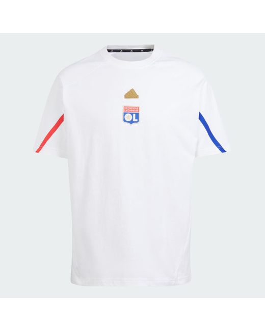 T-shirt Designed for Gameday Olympique Lyonnais di Adidas in White da Uomo