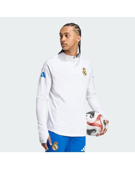 Adidas White Real Madrid Tiro 25 Pro Training Top for men