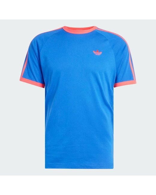 Adidas Blue 3-Stripes T-Shirt for men