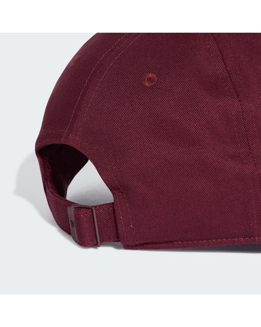 Adidas Red Everyday Icons Cap With Tonal Metal Trefoil