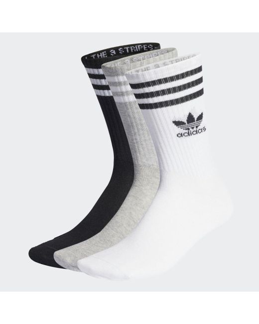 Adidas Black Mid Cut Crew Socks 3 Pairs