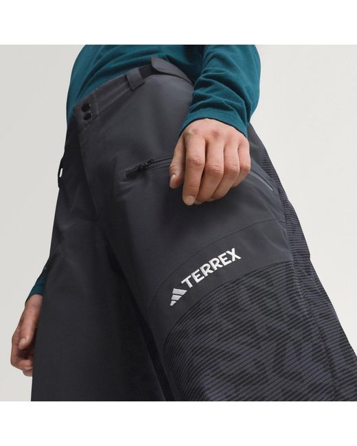 Adidas Blue Terrex Techrock Hybrid Primeknit Climaproof+ Tracksuit Bottoms for men