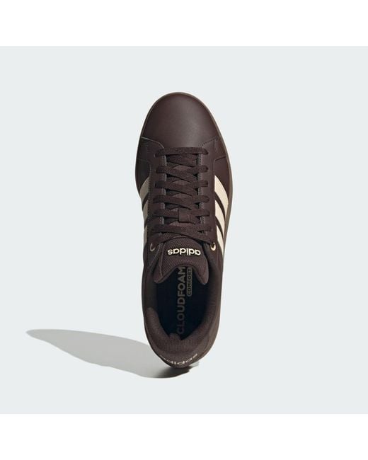 Adidas Brown Grand Court Base 3.0 Shoes for men