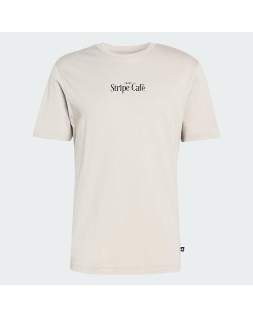 Adidas Natural Coffee Cafe Donut Box Graphic T-Shirt for men