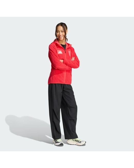 Adidas Red Poc Presentation Wear Fleece Jacket