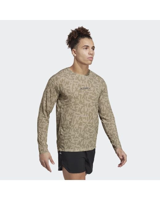Maglia Da Trail Running Terrex Long Sleeve di Adidas in Gray da Uomo