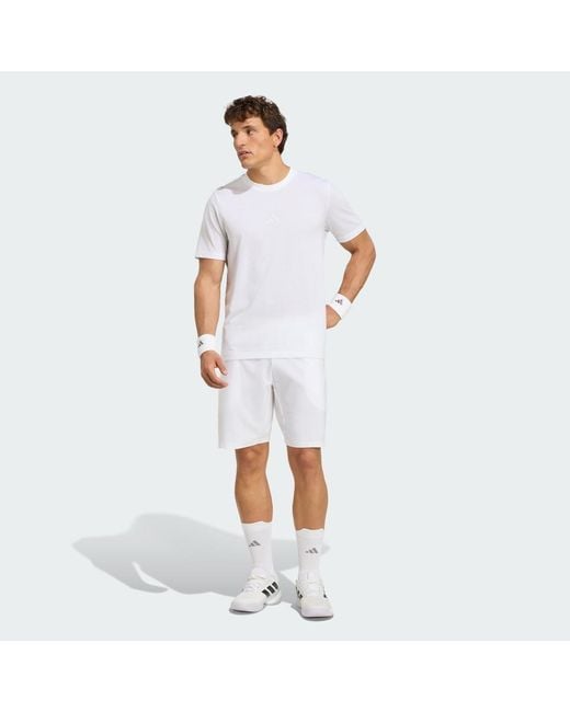 Adidas White Tennis Graphic T-Shirt for men