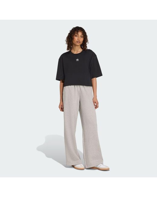 Adidas Gray Essentials Wide Leg Pant Fleece