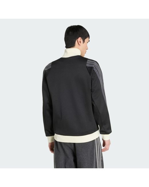 Adidas Black Stadium Regular Fit Pique Tracktop for men
