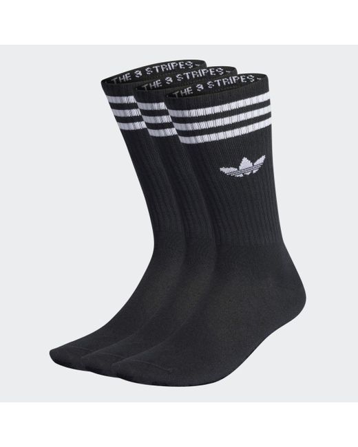 Adidas Black Solid Crew Socks 3 Pairs