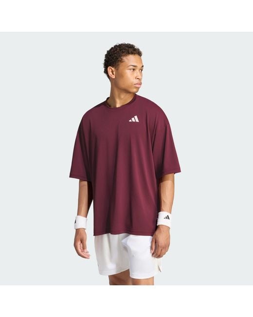 Adidas Red Tennis Climacool+ T-Shirt Pro for men