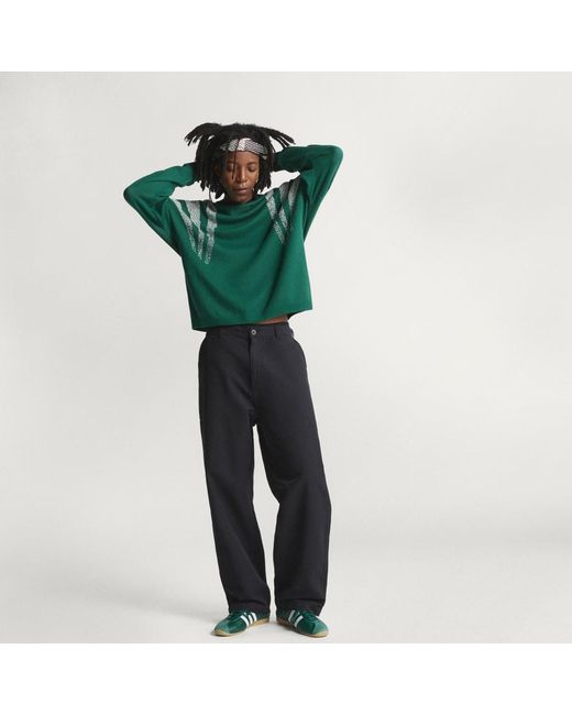 Adidas Green Santiago Loose Fully Fashion Knit Jersey for men