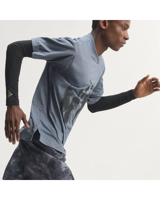 Adidas Blue Adi365 Aspyre Running Graphic T-Shirt