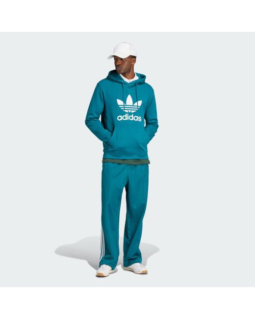 Adidas Blue Adicolor Classics Trefoil Hoodie for men