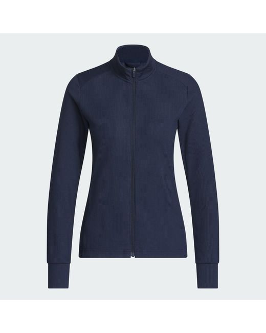 Adidas Blue Performance Textured Full-Zip Jacket