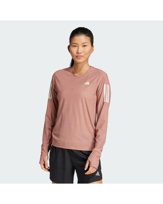 Adidas Pink Own The Run Long Sleeve Long-Sleeve Top