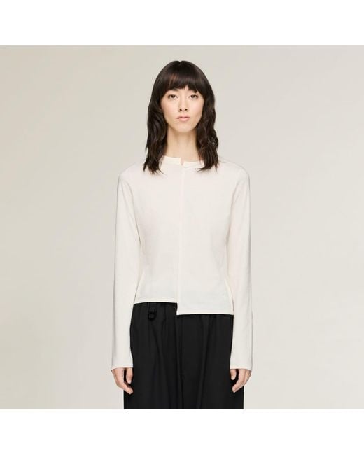 Adidas White Y-3 Fitted Long Sleeve T-Shirt