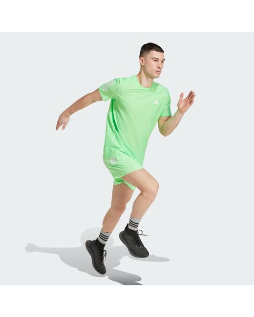 Adidas Green Own The Run Tee for men