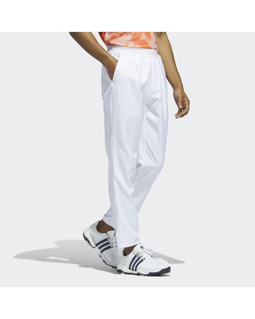 Adidas White Made To Be Remade Pintuck Golf Pants for men