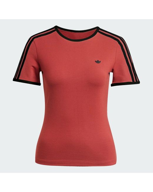 T-Shirt Originals Premium 3-Stripes Cali di Adidas in Red