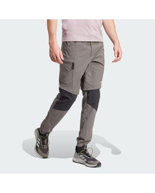 Pantaloni da hiking Terrex Utilitas Zip-Off di Adidas in Gray da Uomo