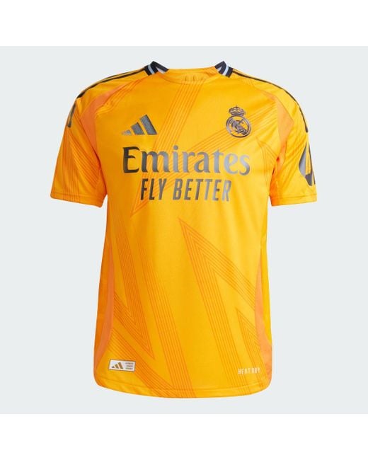 Maglia Away Authentic 24/25 Real Madrid di Adidas in Orange da Uomo