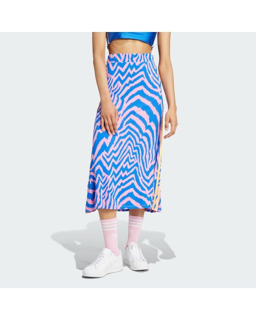 Adidas Blue X Farm Rio 3-Stripes Maxi Skirt